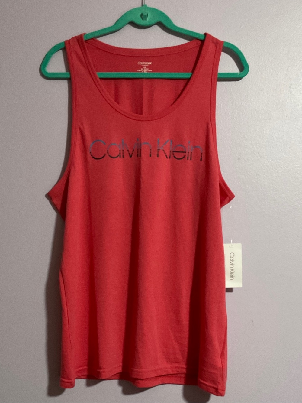 Calvin Klein Coral Red Logo Tank Top